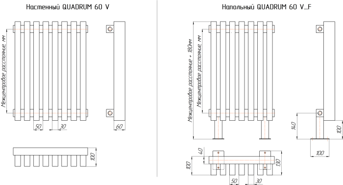 Стальной радиатор KZTO QUADRUM 60 V 1000-6