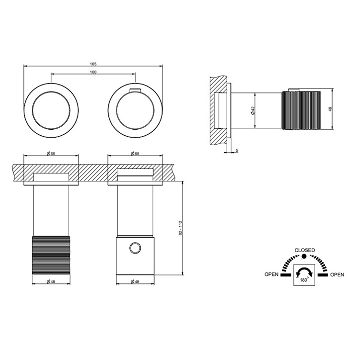 Gessi Смеситель для душа, встраиваемый, термостатический, с переключателем на 2 положения, Habito Trame, 70334#031 цвет: хром