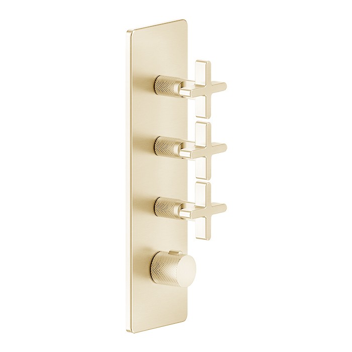 Gessi Смеситель для душа, термостатический, встраиваемый, резьба 3/4", Inciso, 58226#246 цвет: золото