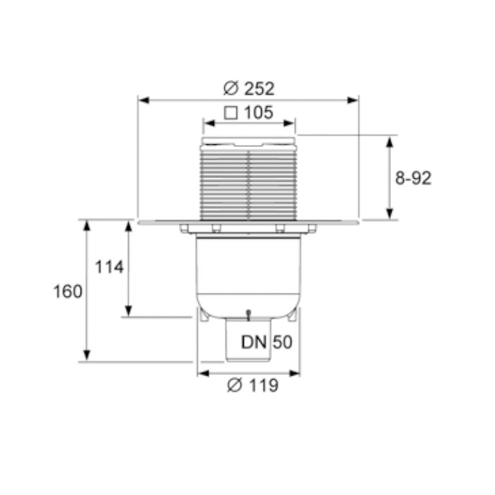 TECE трап вертикальный с универсальным фланцем seal system, - 3601300