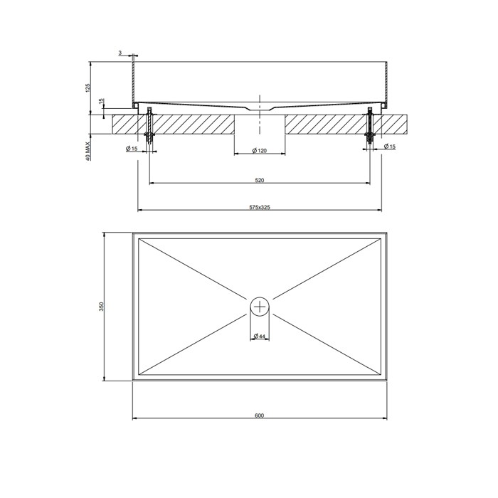 Gessi Раковина 60x35 см., для установки на столешницу, без перелива, нержавеющая сталь, 316, 54606#299 цвет: black xl