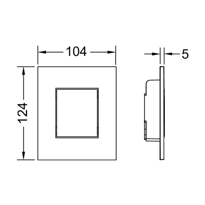 TECE панель смыва для писсуара с картриджем, 124х104х5 мм, цвет: хром матовый, now urinal - 9242402