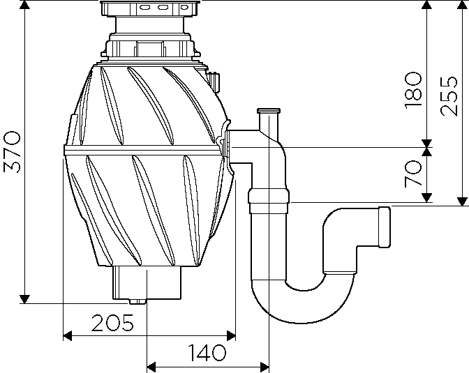 Omoikiri измельчитель пищевых отходов Nagare 500 арт. 4995060