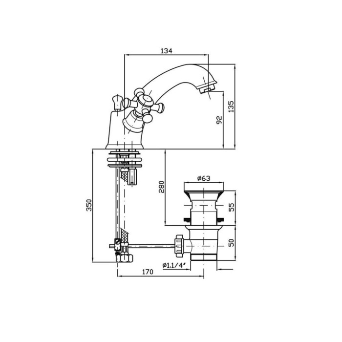 Zucchetti смеситель для раковины на 1 отверстие, delfi, хром арт. z46526.8008