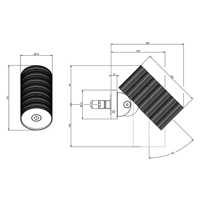 Gessi Верхний душ d7.9см., с настенным креплением, распыление, 316, 57245#239 цвет: steel brushed