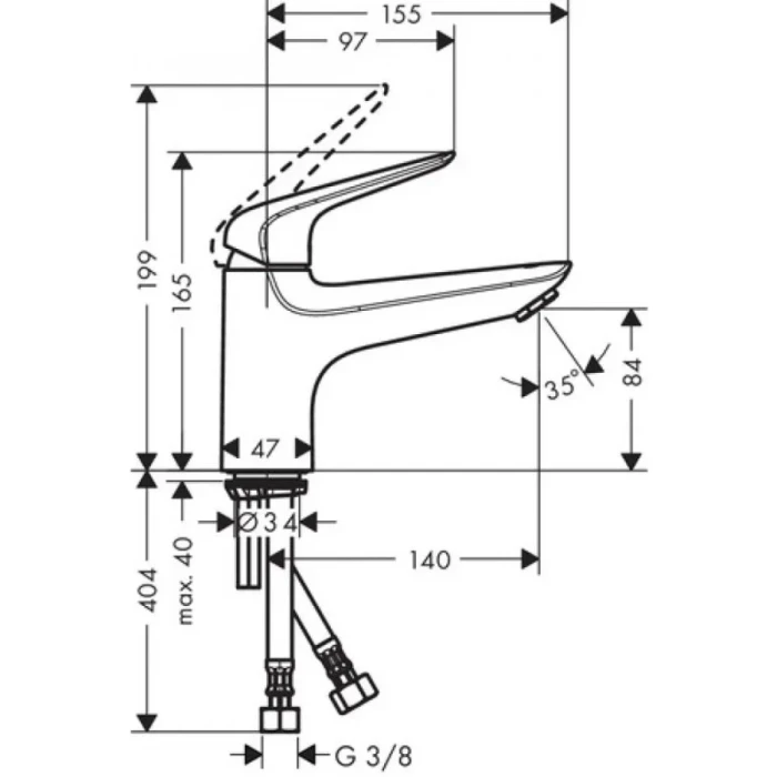 Hansgrohe смеситель на борт ванны, Novus, хром арт. 71322000