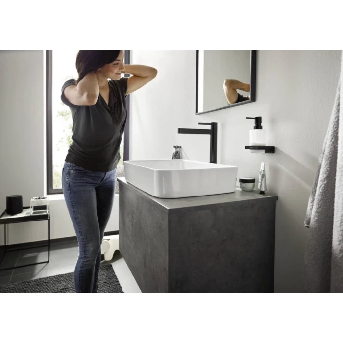 Hansgrohe смеситель для раковины с донным клапаном, Finoris, черный арт. 76070670