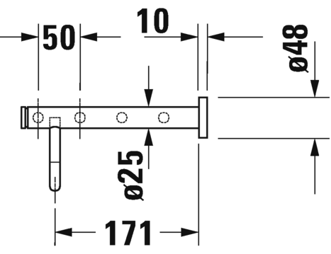 Duravit полка для полотенец, d-code, 0099251000 цвет: хром