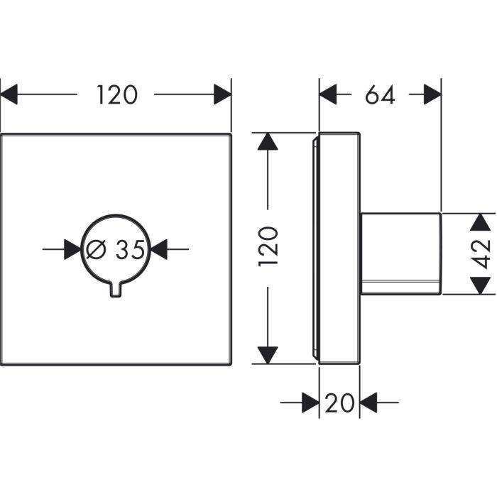 AXOR запорный вентиль, Starck, хром арт. 10972000