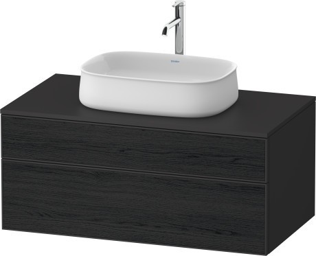 Duravit тумба подвесная с вырезом под раковину 550 мм х 1000 мм х 442 мм, zencha, ze4821016800000 цвет: чёрный дуб/графит суперматовый