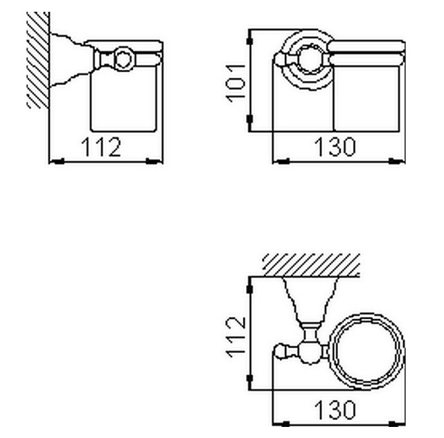 Cisal стакан для щеток, 4020.01h.do huber croisette, цвет: gold
