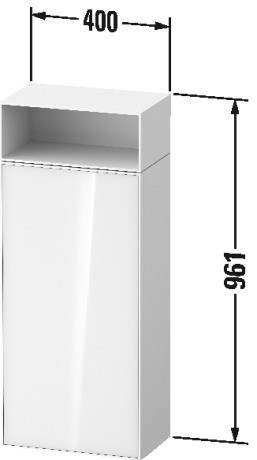 Duravit средний шкаф петли слева 240 мм х 400 мм х 961 мм, zencha, ze1351l16800000 цвет: чёрный дуб/графит суперматовый