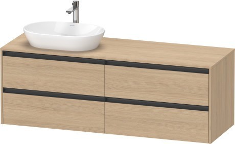 Duravit тумба подвесная под раковину слева 550 мм х 1600 мм х 568 мм, ketho.2, k24899l30300000 цвет: натуральный дуб