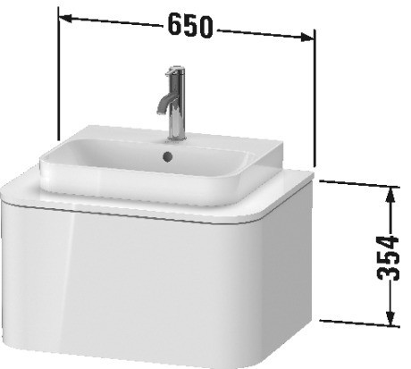 Duravit тумба подвесная для консоли plus, happy d.2 plus, hp494008080 цвет: графит