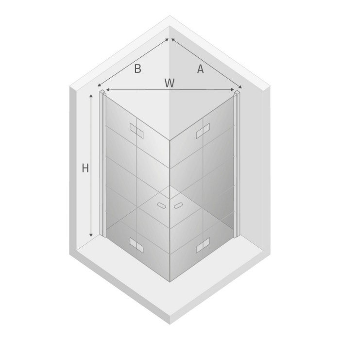 Душевое ограждение 90x80x195, New trendy New soleo black, черный арт. D-0289A/D-0288A