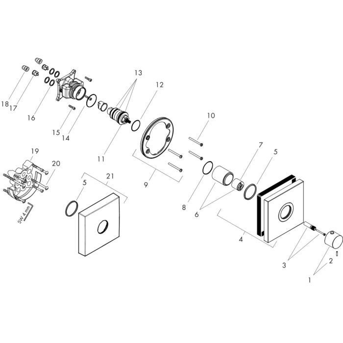 AXOR термостат для душа, ShowerSelect, бронза арт. 36718140