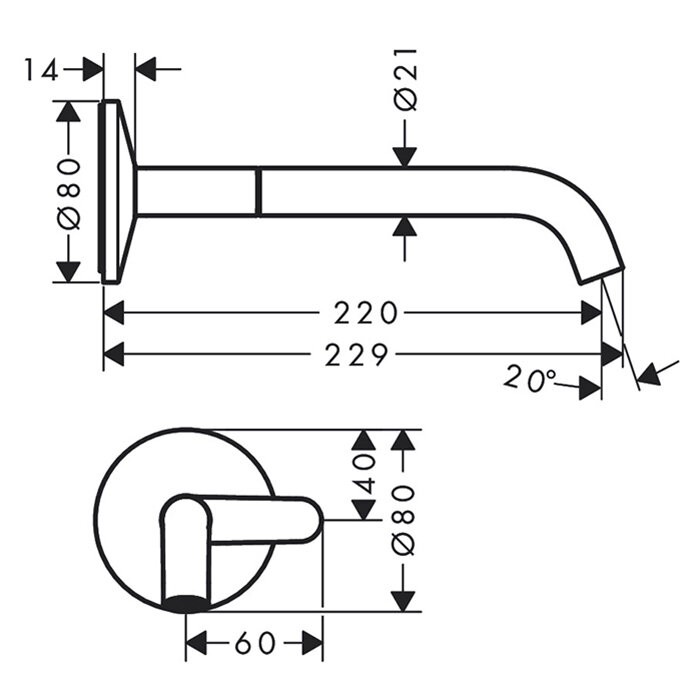 AXOR смеситель для раковины скрытого монтажа, One, полированный черный хром арт. 48112330
