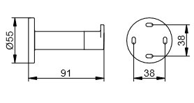 Keuco крючок для полотенца с упором для дверцы, plan, черный матовый арт. 14911 370000