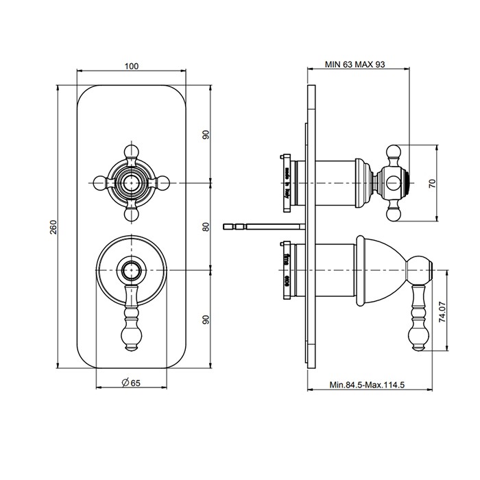 Fima Carlo Frattini смеситель для душа, встраиваемый, на 2/3 выхода, elizabeth, золото арт. f5089x6or