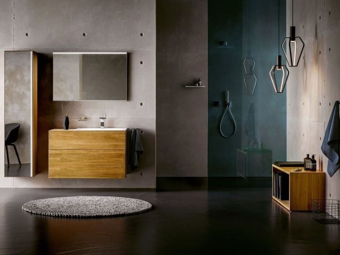 Keuco тумба под умывальник, 1400х400х535 мм отверстие слева 1 ящик фасад дуб, edition lignatur, арт. 33372 700121