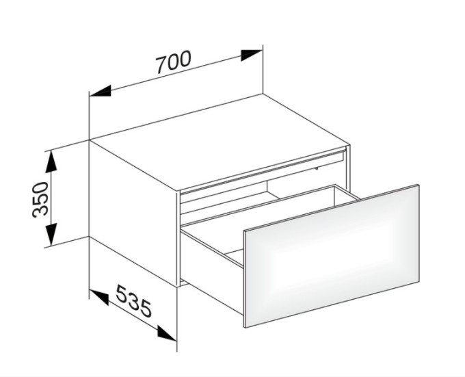 Keuco тумба боковая подвесная с одним выдвижным фронтом, с внутренней светодиодной подсветкой, edition 11, табачный дуб арт. 31322 850100