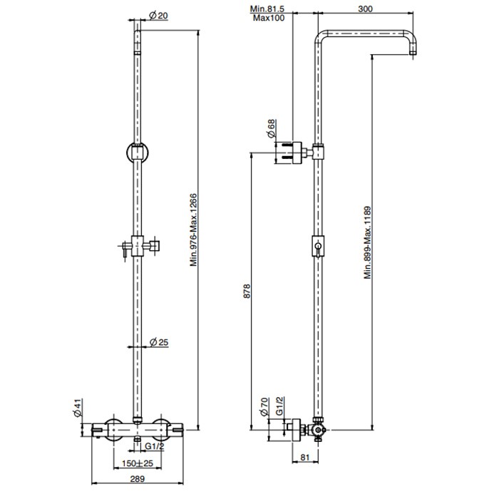 Fima Carlo Frattini душевая стойка: смеситель для душа, термостатический, внешнего монтажа, с душевой стойкой wellness, хром арт. f4085scr