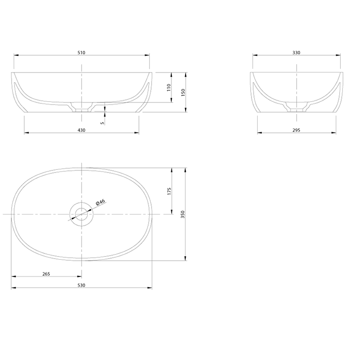 Knief раковина 53х35х90 см, без отв., накладная, Prime, 0600-013-01 цвет: белый