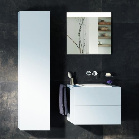 Keuco шкаф-пенал высокий подвесной петли слева, 4 стеклянные полки, edition 400, белый арт. 31735 380001