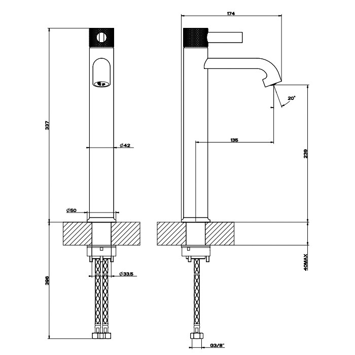Gessi Смеситель для раковины, 1 отв., Inciso, 58004#031 цвет: хром