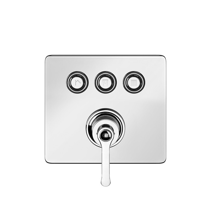 Gessi Смеситель для душа настенный встраиваемый, однорычажный, с 3 запорными кнопками, Hi Fi Eclectic, 65244#031 цвет: хром