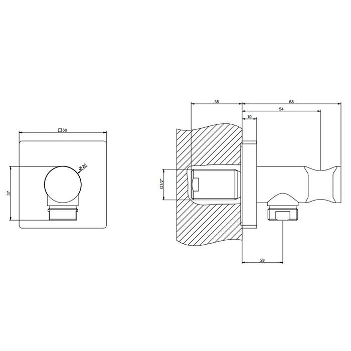 Gessi Держатель для душевой лейки с выводом воды, Emporio shower, 47361#299 цвет: black xl