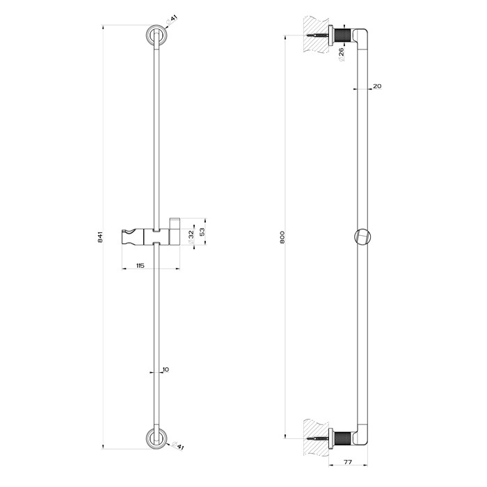 Gessi Штанга для душа, Inciso, 58144#246 цвет: золото