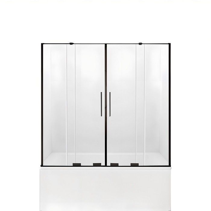 Шторка для ванны 160x150, New trendy Smart black, черный арт. EXK-4210