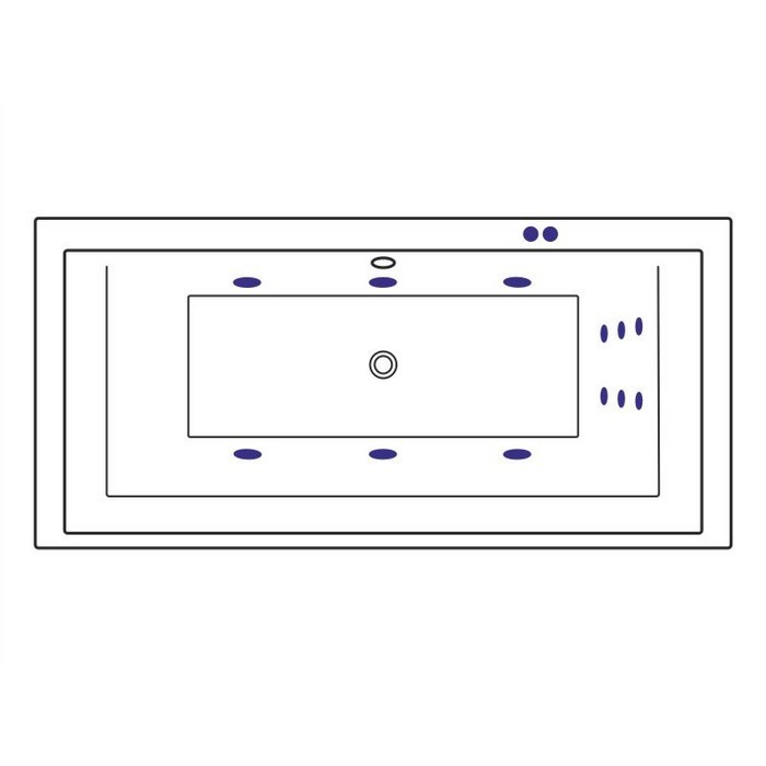 Встраиваемая ванна grand 190x90 line, Excellent Crown, бронза арт. WAEX.CRG19.LINE.BR