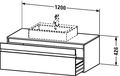 Duravit тумба подвесная под раковину с одним выдвижным ящиком, ketho, kt669607979 цвет: орех натуральный