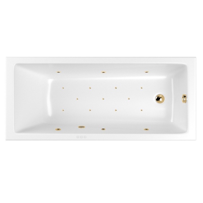 Встраиваемая ванна slim 170x75 relax, Whitecross Wave, золото арт. 0111.170075.100.RELAX.GL