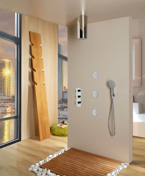 Bossini верхний душ inox один режим струи, oki, хром арт. h80166.030