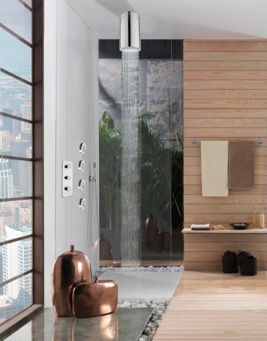 Bossini верхний душ inox один режим струи, oki, хром арт. h80166.030