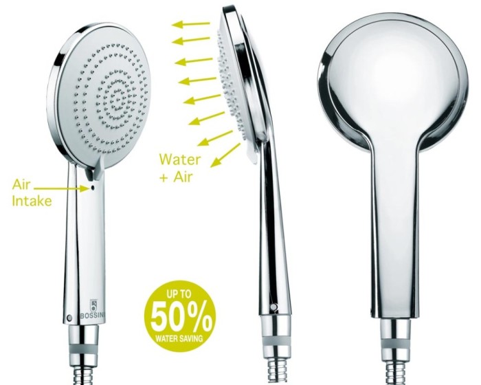 Bossini лейка для душа fit-air 3 режима, mixa, хром арт. b00169.030