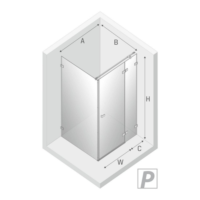 Душевое ограждение 90x120x200, New trendy Avexa black, черный арт. EXK-1583