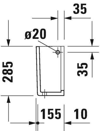 Duravit полупьедестал для раковины, starck 3, 0865180000 цвет: белый
