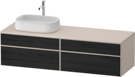 Duravit тумба подвесная с вырезом под раковину слева 550 мм х 1600 мм х 442 мм, zencha, ze4824l16830000 цвет: чёрный дуб/серо-коричневый суперматовый