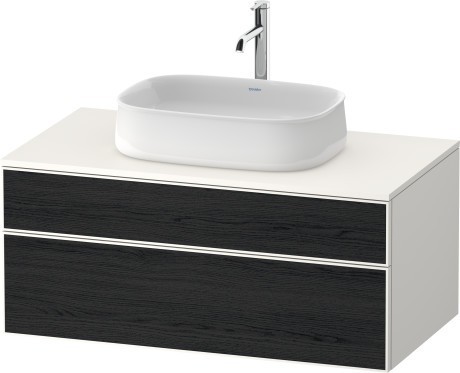 Duravit тумба подвесная с вырезом под раковину 550 мм х 1000 мм х 442 мм, zencha, ze4821016840000 цвет: чёрный дуб/белый суперматовый