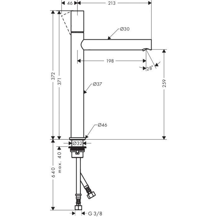 AXOR смеситель для раковины, Uno, золото арт. 45004250