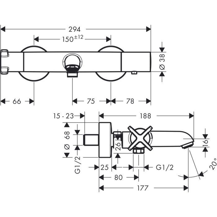 AXOR термостат для ванны, Citterio E, сталь арт. 36140800