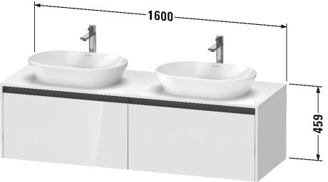 Duravit тумба подвесная под раковину справа 550 мм х 1600 мм х 459 мм, ketho.2, k24889r16160000 цвет: чёрный дуб