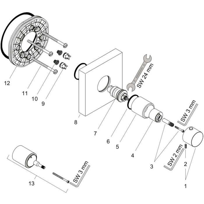 AXOR термостат для душа, ShowerSolutions, полированный черный хром арт. 10755330