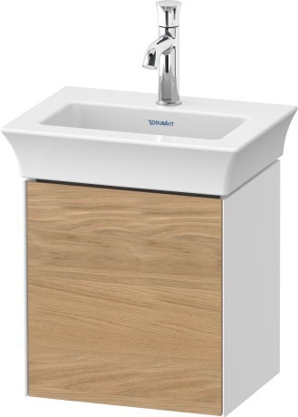 Duravit тумба подвесная левая 298 мм х 384 мм, с одной дверцей, white tulip, wt4240lh585 цвет: белый глянцевый/дуб натуральный