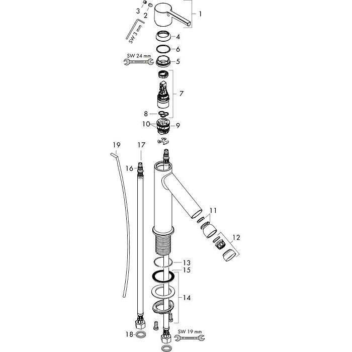 AXOR смеситель для биде, Starck, черный арт. 10214340