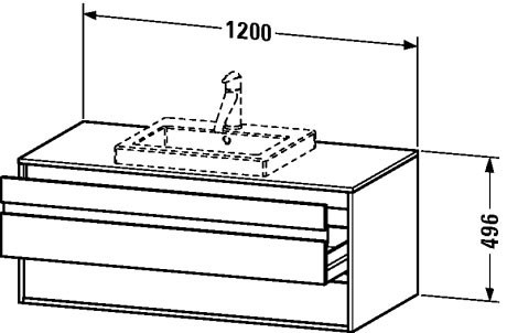 Duravit тумба подвесная под раковину с двумя выдвижными ящиками, ketho, kt675601818 цвет: gres pietra grey opaco